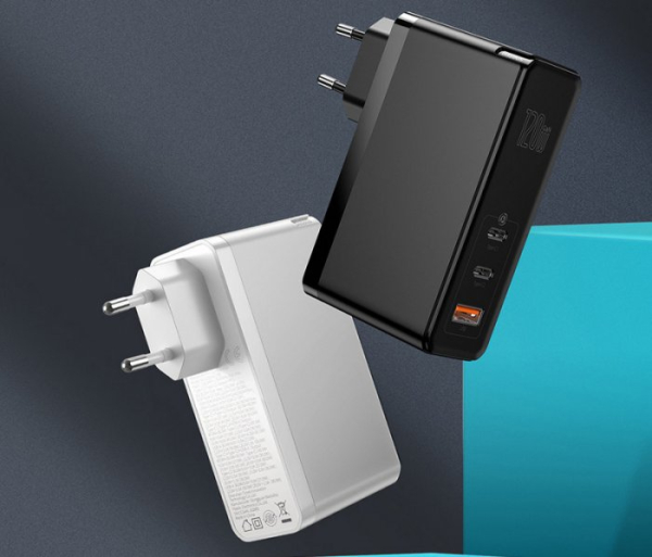 Многопортовое зарядное устройство Baseus GaN 120 Вт с пятикратной эффективностью быстроты подзарядки